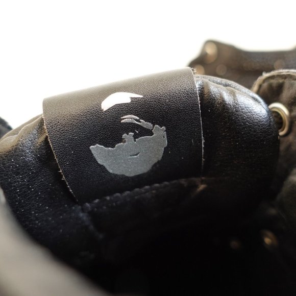 Steve Madden Shoes Leather 6 Boots Black Combat Chunky Lug Sole Studded Buzzer - Picture 14 of 16